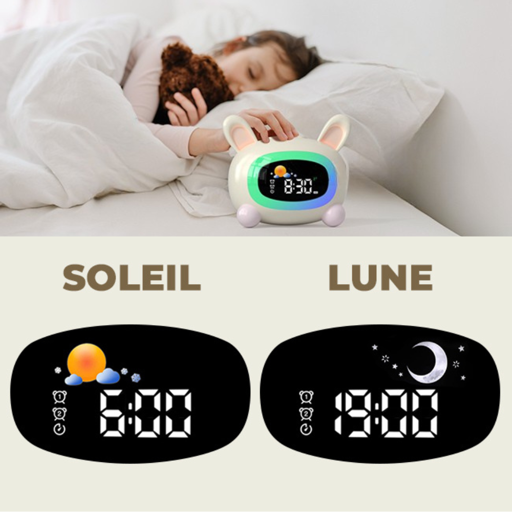 Réveil lapin jour nuit