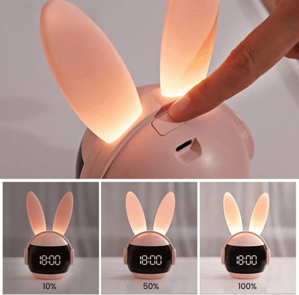 Réveil veilleuse fille et sa luminosité réglable