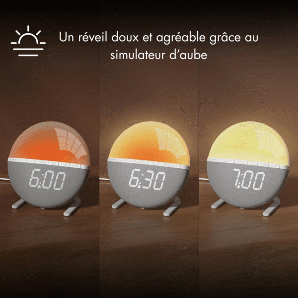 Réveil aube et ses 3 niveaux de lumière