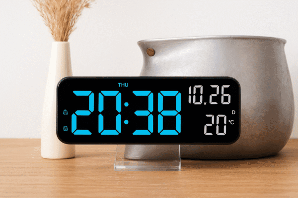 Réveil à pile noir