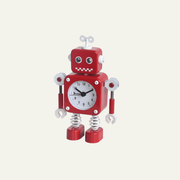 Réveil robot de couleur rouge