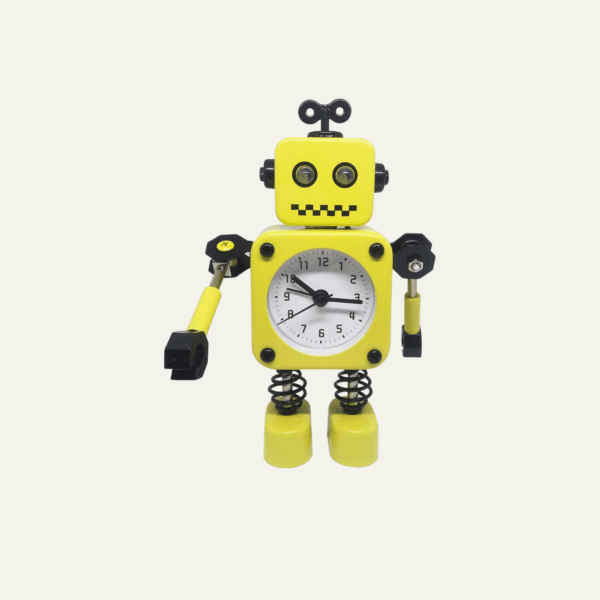 Réveil robot de couleur jaune