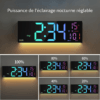 Réveil mural et son éclairage nocturne réglable