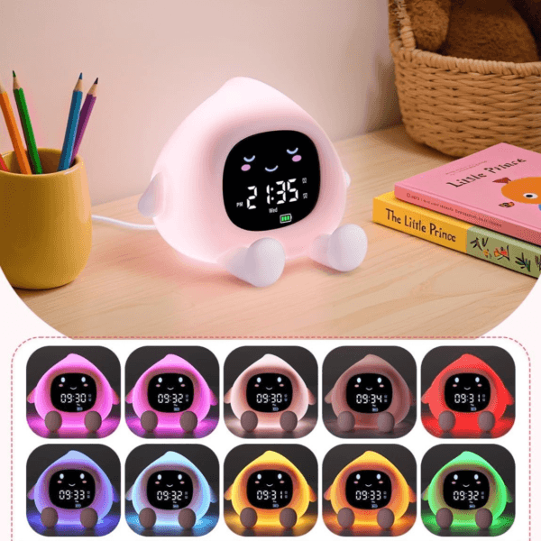 jabshcashdbcas Réveil pédagogique 3 ans jour/nuit pêche et ses différentes couleurs d'éclairage nocturne