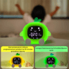 nadhcbahsdv Réveil pédagogique 3 ans jour/nuit allumé en vert et en jaune qui explique comment il marche