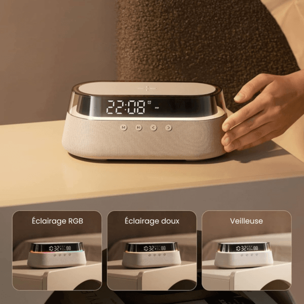 Réveil multifonction et ses 3 modes d'éclairage