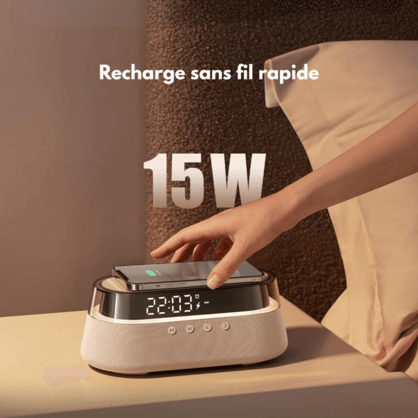 Réveil multifonction et sa recharge sans fil rapide