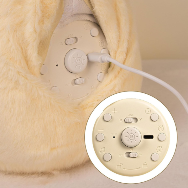 Réveil capybara vue de dos et ses plusieurs boutons