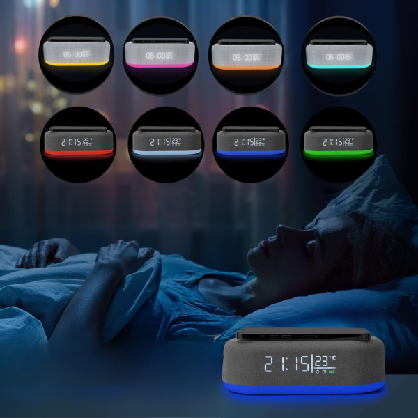 Réveil enceinte Bluetooth et ses plusieurs couleurs de LED