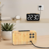 Réveil led bois de face et de dos