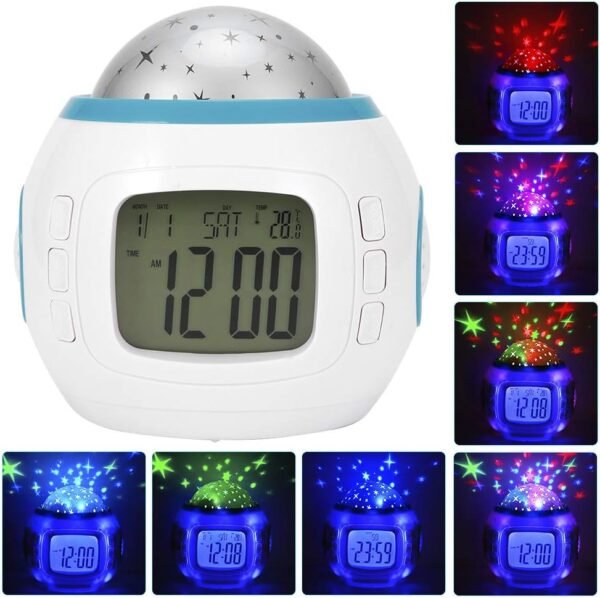 Réveil projecteur étoiles et ses plusieurs couleurs de ciel étoilé